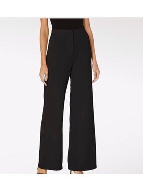 Nanette Lepore Wide Leg Full Length Crepe Pant in Very Black Size 2